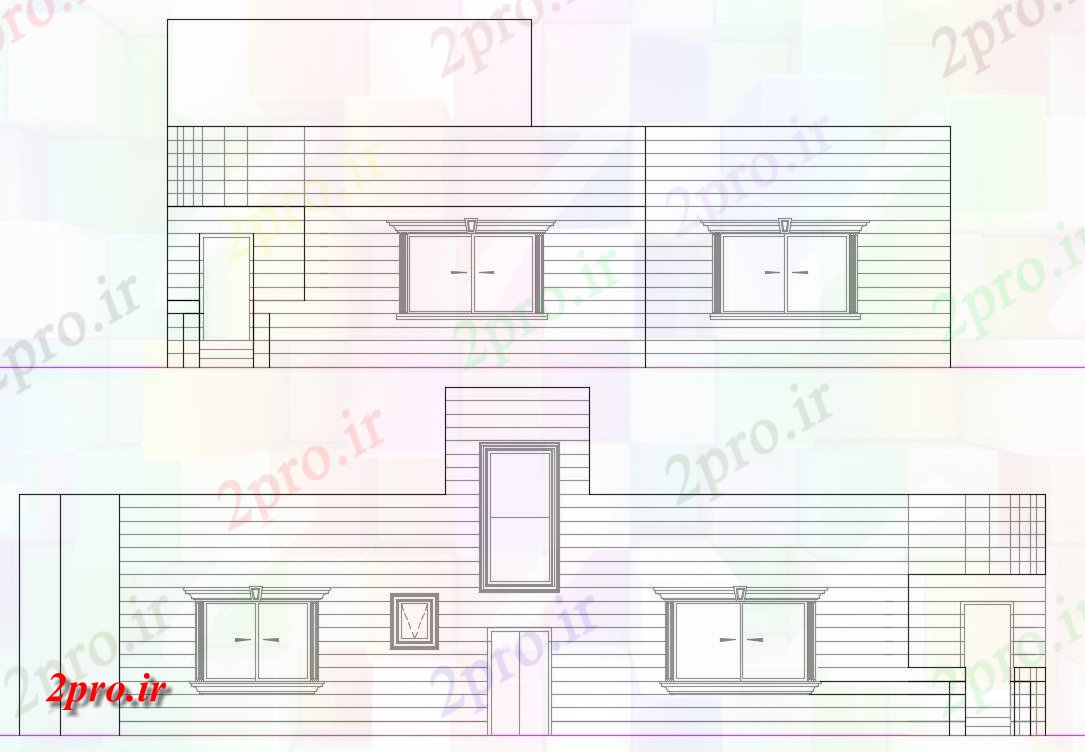 دانلود نقشه مسکونی  ، ویلایی ، آپارتمان  تک طبقه خانه کوچک نمای طراحی (کد157213)