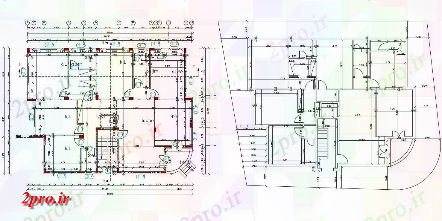 دانلود نقشه مسکونی ، ویلایی ، آپارتمان X 62 خانواده 3 BHK خانه 14 در 19 متر (کد157214)