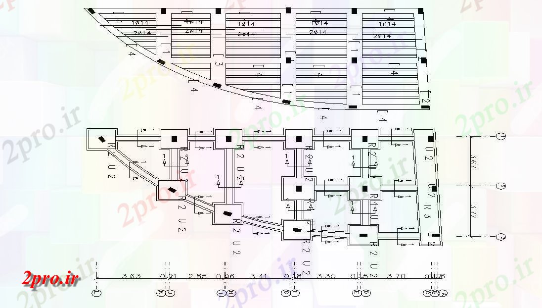 دانلود نقشه طراحی جزئیات ساختار ستون تقویت  و موج نو ساختار   (کد157225)