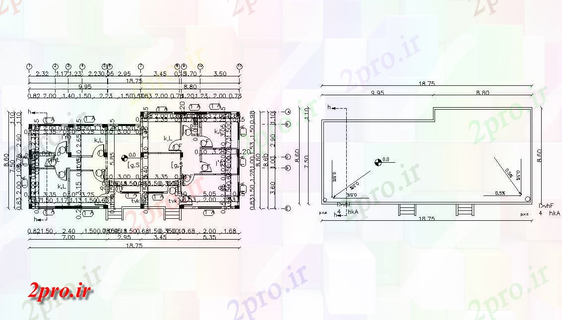 دانلود نقشه خانه های کوچک ، نگهبانی ، سازمانی - X 30 'پا دوبلکس ویلایی طراحی طبقه 8 در 18 متر (کد157229)