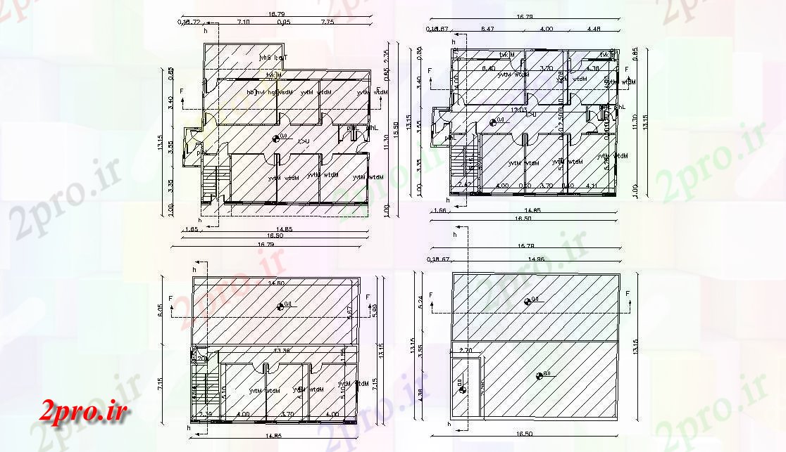 دانلود نقشه مسکونی  ، ویلایی ، آپارتمان  آپارتمان خانه طرحی طبقه  (کد157236)