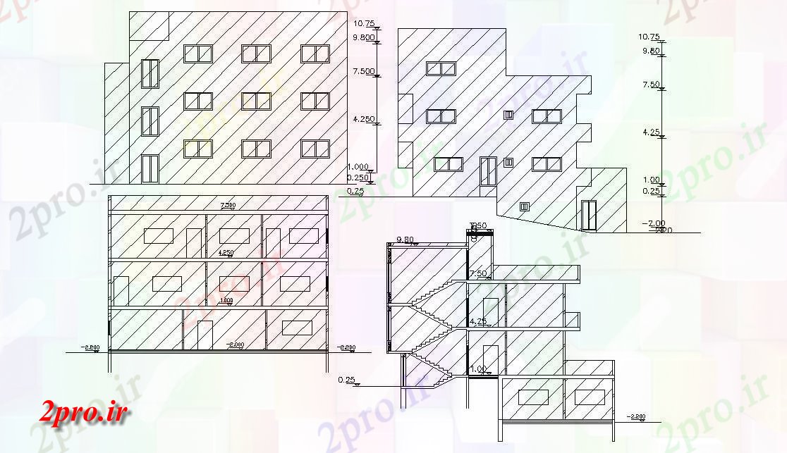 دانلود نقشه مسکونی  ، ویلایی ، آپارتمان   اتوکد آپارتمان   طراحی ساختمان  (کد157239)