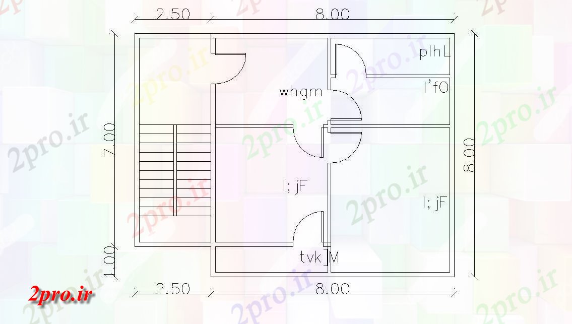 دانلود نقشه مسکونی ، ویلایی ، آپارتمان X 8 متر خانه کوچک طرحی نشیمن 8 در 10 متر (کد157245)