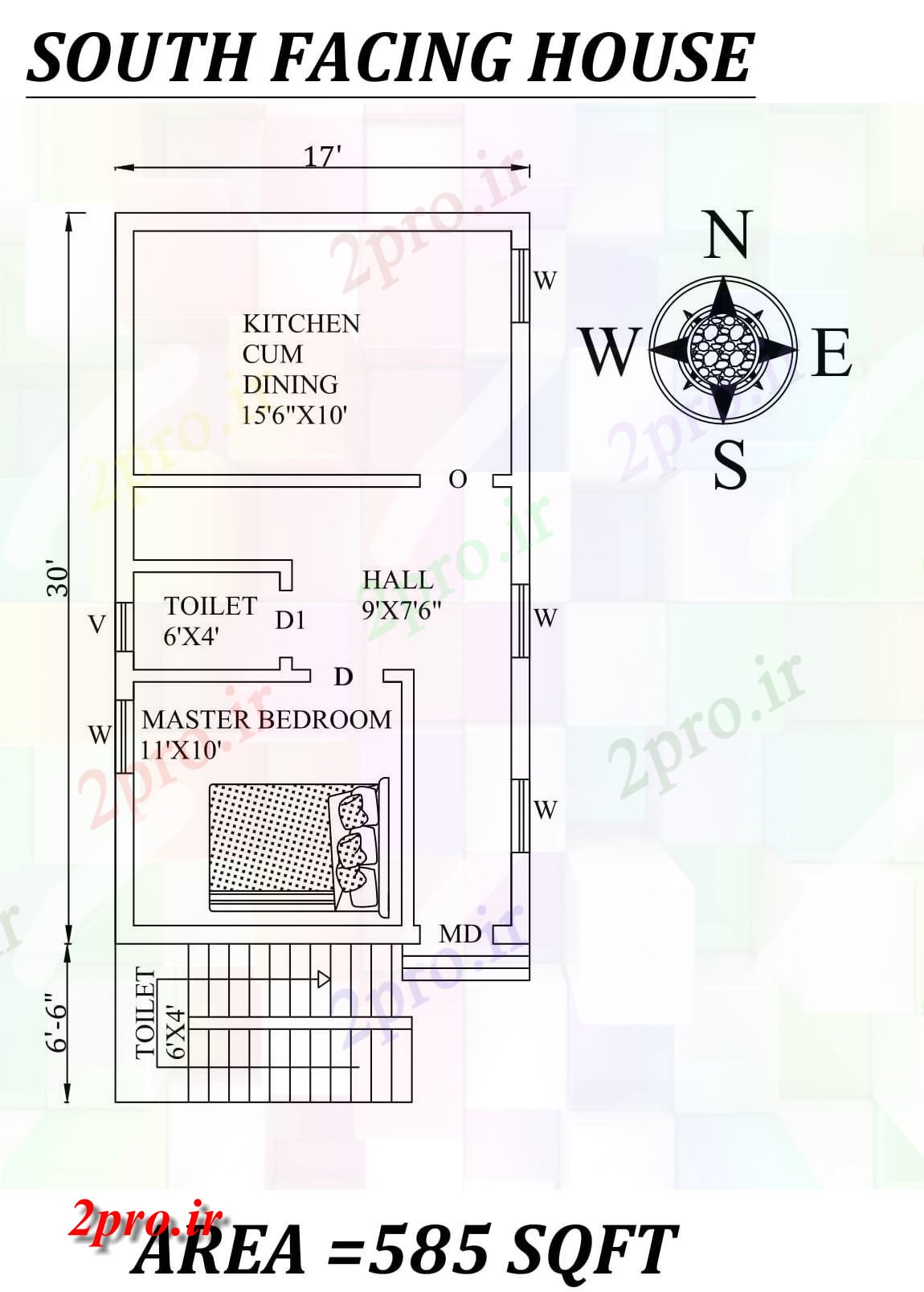 دانلود نقشه مسکونی ، ویلایی ، آپارتمان x30، جنوبی، رو خانه طرحی به عنوان در هر Vastu Shastra هستند، اطلاعات 5 در 8 متر (کد157247)