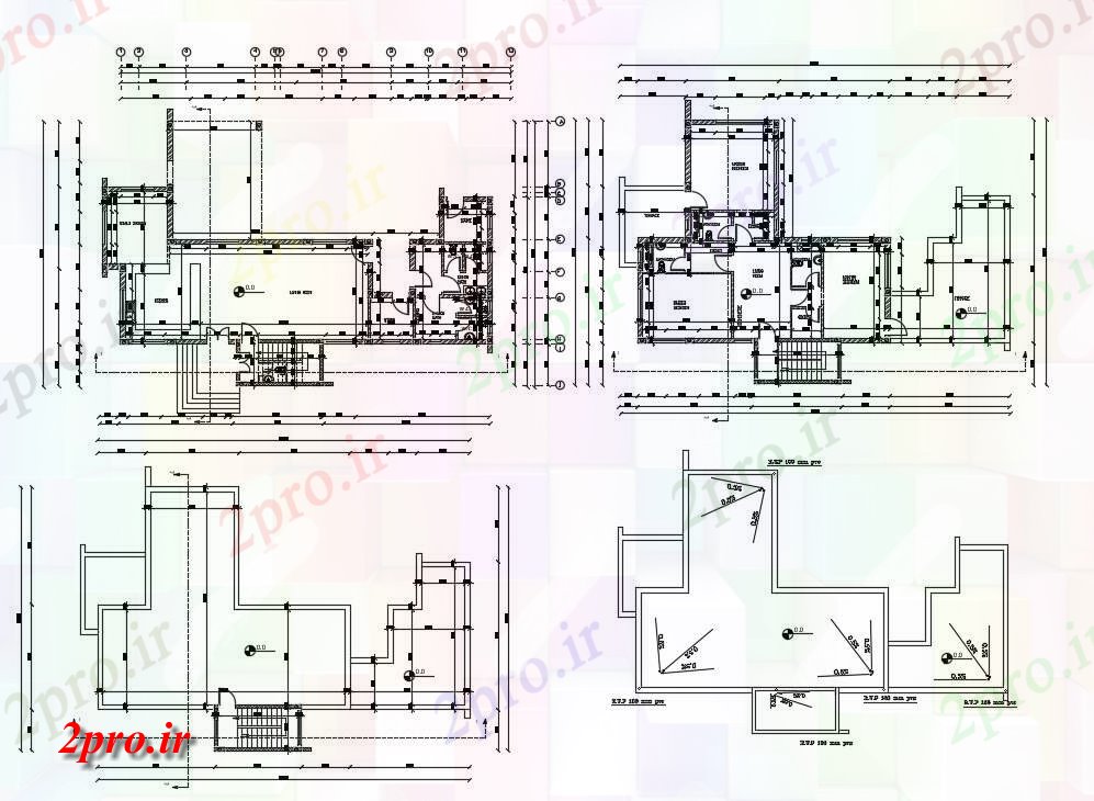 دانلود نقشه مسکونی ، ویلایی ، آپارتمان اد اتاق های خواب خانه طرحی 16 در 20 متر (کد157255)