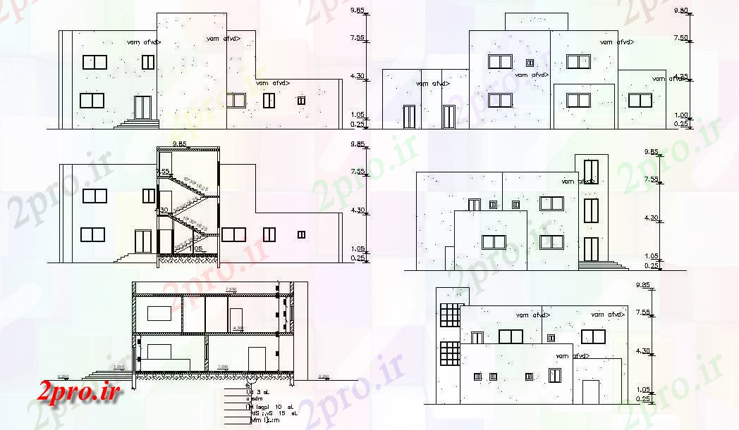 دانلود نقشه مسکونی  ، ویلایی ، آپارتمان  فوت مربع ساختمان خانه (کد157256)