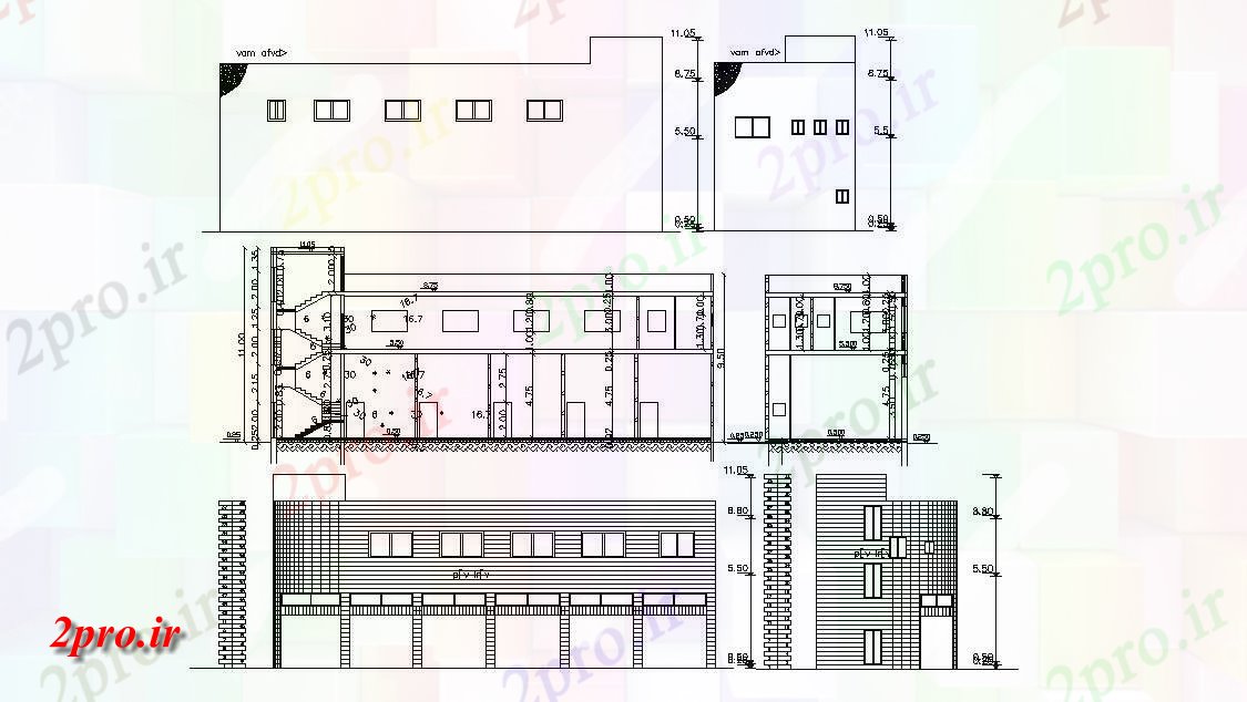 دانلود نقشه ساختمان اداری - تجاری - صنعتی فروشگاه ساختمان تجاری طراحی   (کد157273)