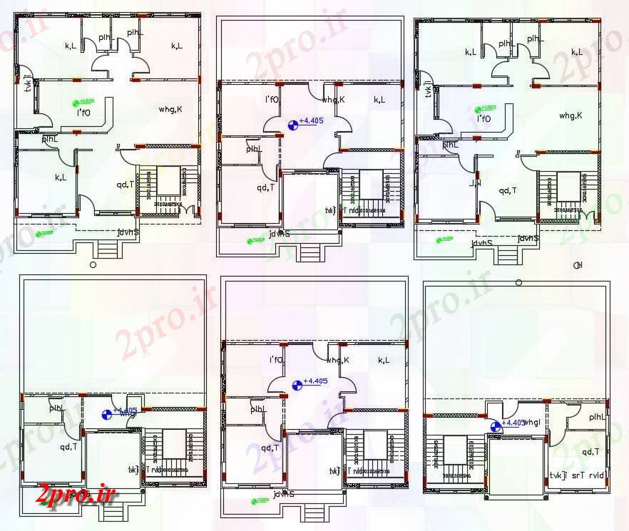 دانلود نقشه مسکونی ، ویلایی ، آپارتمان طرحی خانه BHK با گزینه های مختلف در نشیمن 12 در 13 متر (کد157296)