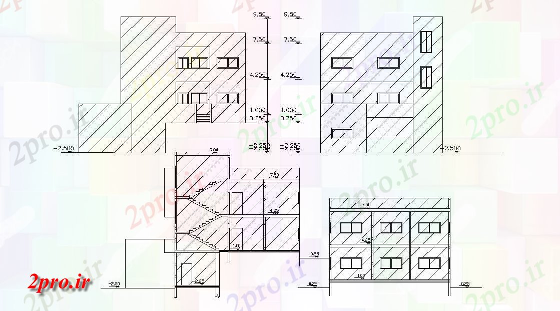 دانلود نقشه مسکونی  ، ویلایی ، آپارتمان  فوت مربع خانه طراحی به  (کد157313)