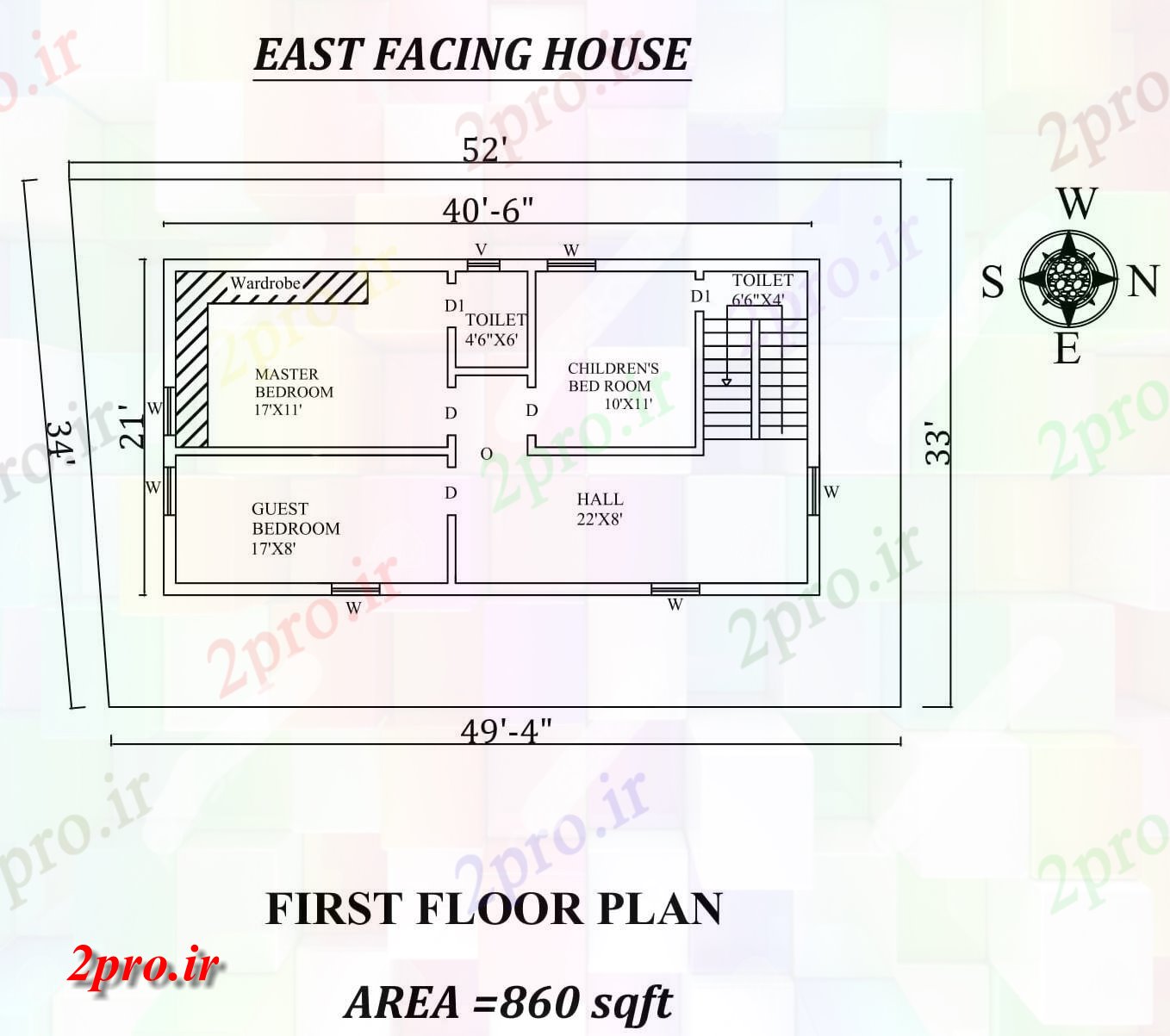 دانلود نقشه مسکونی ، ویلایی ، آپارتمان 6 X21 طبقه اول شرق مواجه خانه طرحی به عنوان در هر Vastu را Shastra و جزئیات پی دی اف 6 در 12 متر (کد157315)