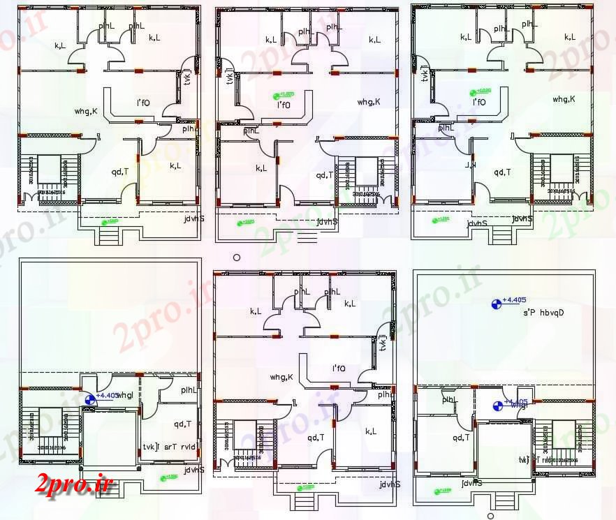 دانلود نقشه مسکونی ، ویلایی ، آپارتمان BHK ویلایی طرحی با طرحی بندی ستون نشیمن 11 در 13 متر (کد157319)