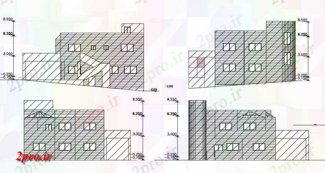 دانلود نقشه مسکونی  ، ویلایی ، آپارتمان  معماری مدرن ویلایی نما طراحی (کد157323)