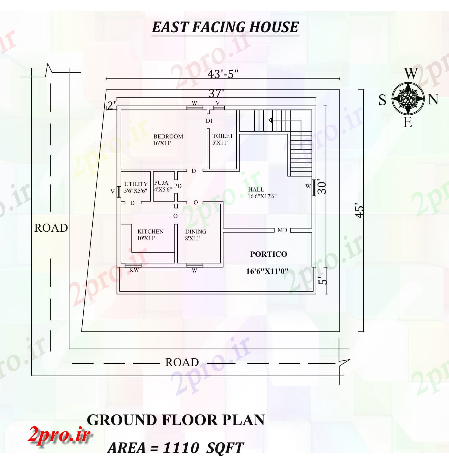 دانلود نقشه مسکونی  ، ویلایی ، آپارتمان  x30     تک BHK شرق مواجه خانه طرحی به عنوان در هر Vastu Shastra هستند اتوکد  و جزئیات  پی دی اف (کد157444)