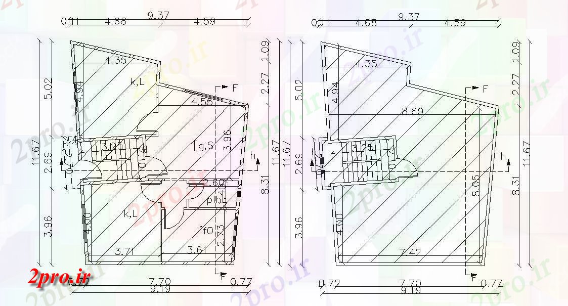 دانلود نقشه خانه های کوچک ، نگهبانی ، سازمانی - ویلایی خانه طبقه 9 در 11 متر (کد157465)