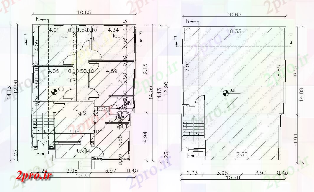 دانلود نقشه خانه های کوچک ، نگهبانی ، سازمانی - X 1413 متر مسکونی خانه طرحی 10 در 14 متر (کد157466)