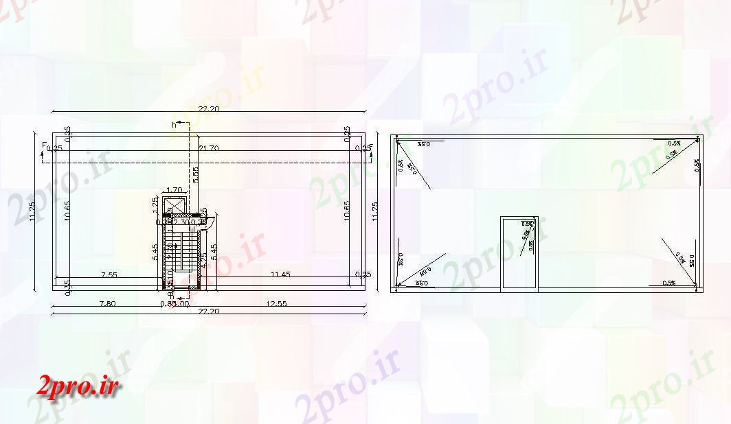 دانلود نقشه خانه های کوچک ، نگهبانی ، سازمانی - X 1125 متر تراس طرحی 11 در 22 متر (کد157468)