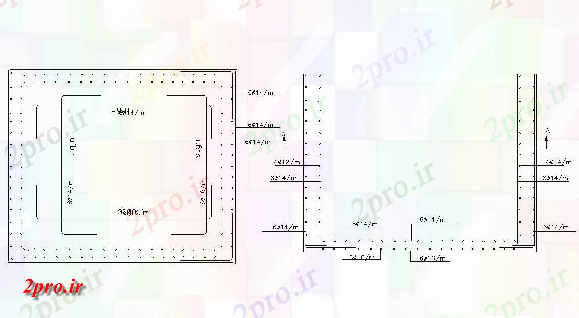 دانلود نقشه جزئیات پایه سازه تقویت (کد157478)