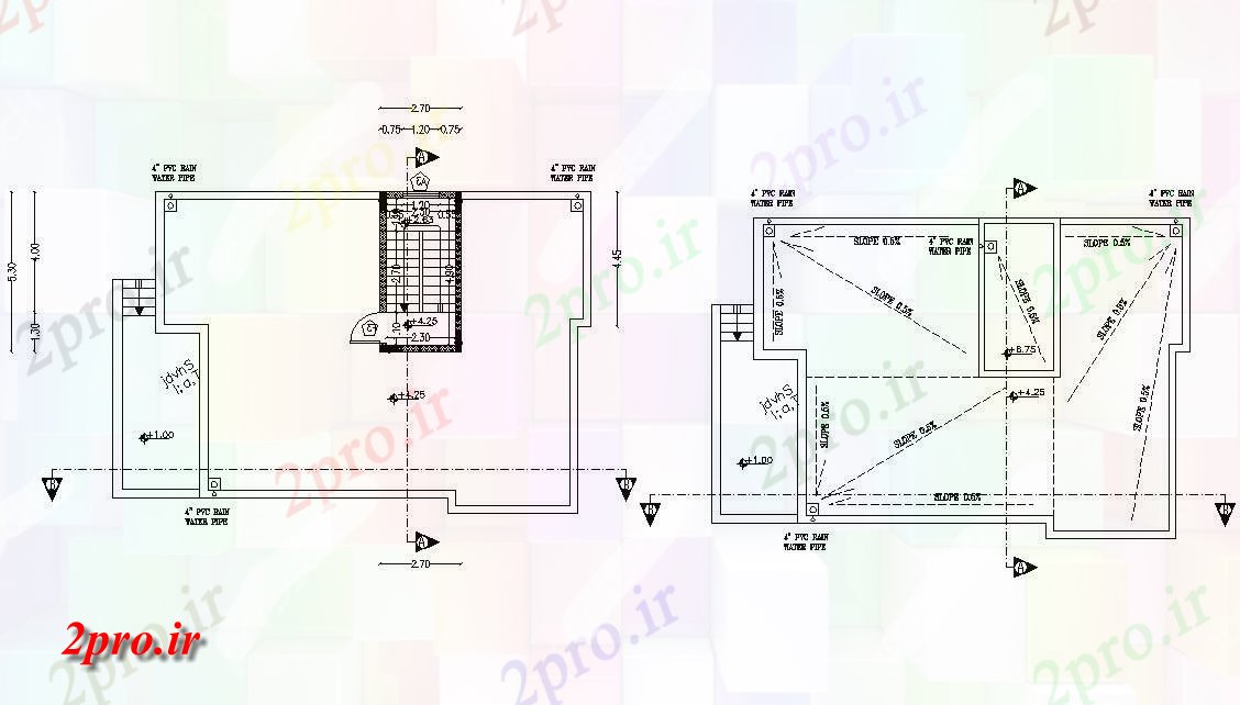 دانلود نقشه خانه های کوچک ، نگهبانی ، سازمانی - X 1065 متر ویلایی لوله کشی چیدمان 10 در 14 متر (کد157480)