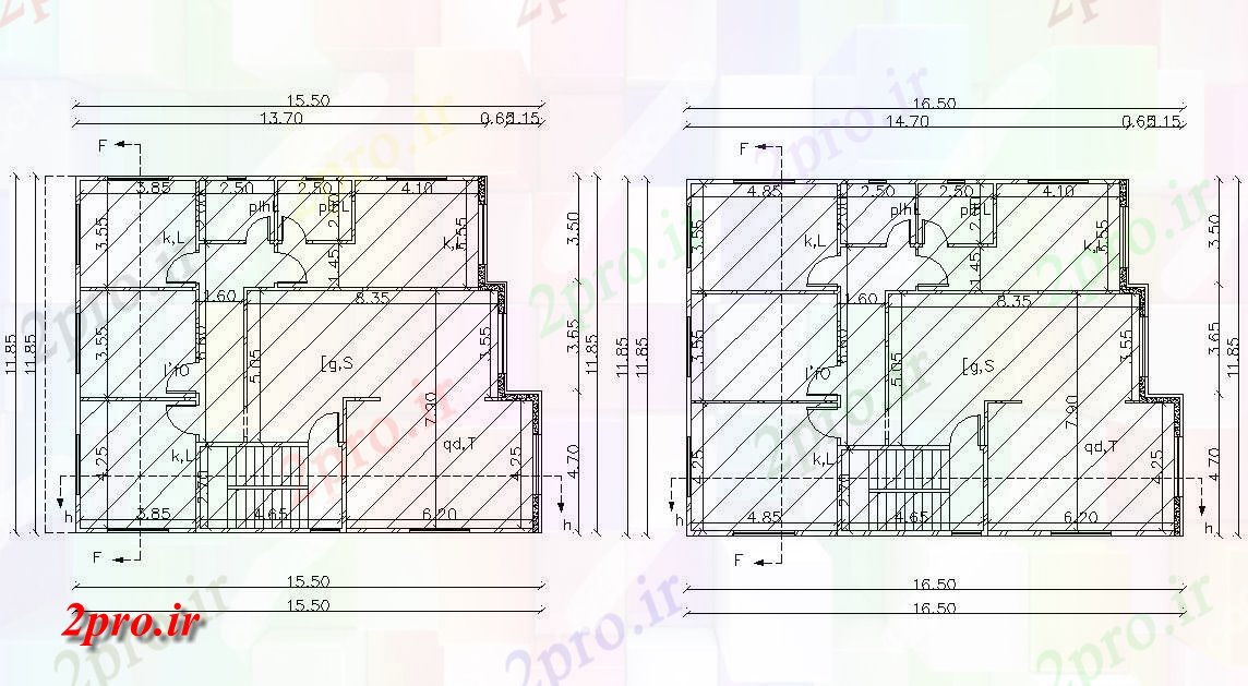 دانلود نقشه خانه های کوچک ، نگهبانی ، سازمانی - X 1185 متر ویلایی طراحی 11 در 15 متر (کد157485)