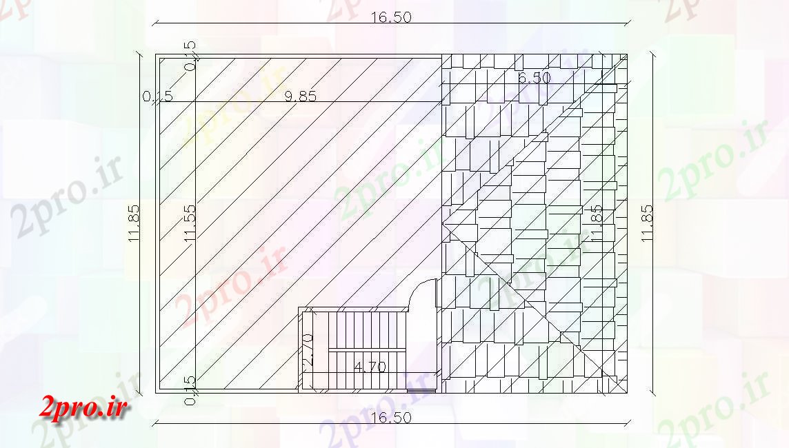 دانلود نقشه خانه های کوچک ، نگهبانی ، سازمانی - X 1185 متر ویلایی تراس طبقه 11 در 16 متر (کد157487)