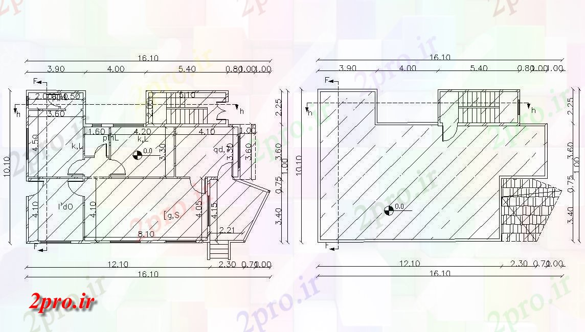 دانلود نقشه خانه های کوچک ، نگهبانی ، سازمانی - X 1010 متر مسکونی خانه نشیمن 10 در 16 متر (کد157495)