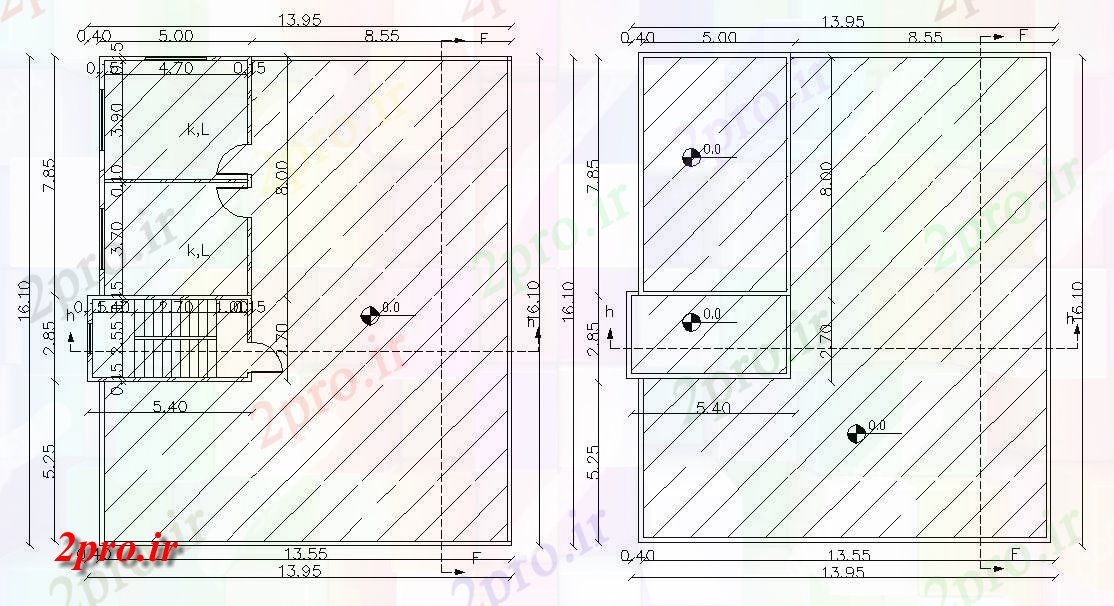 دانلود نقشه خانه های کوچک ، نگهبانی ، سازمانی - X 1610 ویلایی تراس طبقه 13 در 16 متر (کد157499)