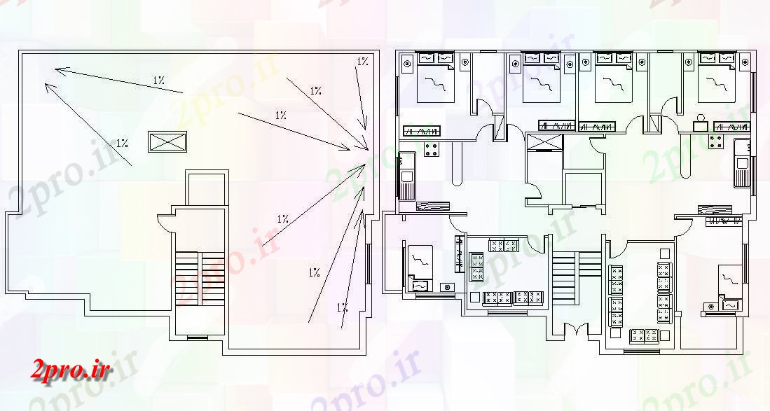 دانلود نقشه خانه های کوچک ، نگهبانی ، سازمانی - مسکونی خانه مبلمان و تراس طرحی طبقه (کد157508)