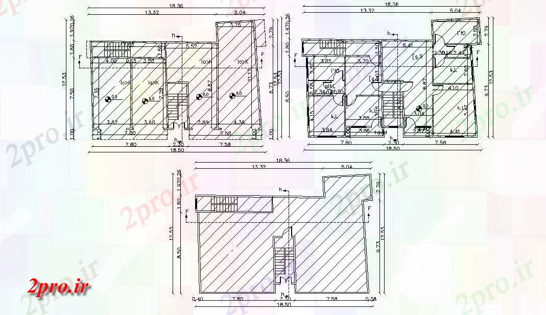 دانلود نقشه خانه های کوچک ، نگهبانی ، سازمانی - X 1253 متر ویلایی طراحی 12 در 18 متر (کد157513)