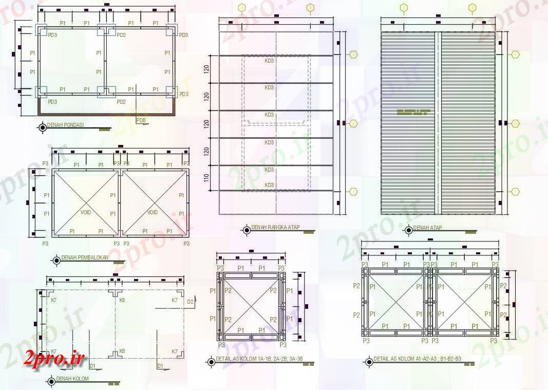 دانلود نقشه مسکونی  ، ویلایی ، آپارتمان  دو خانه بتون طرح (کد157552)