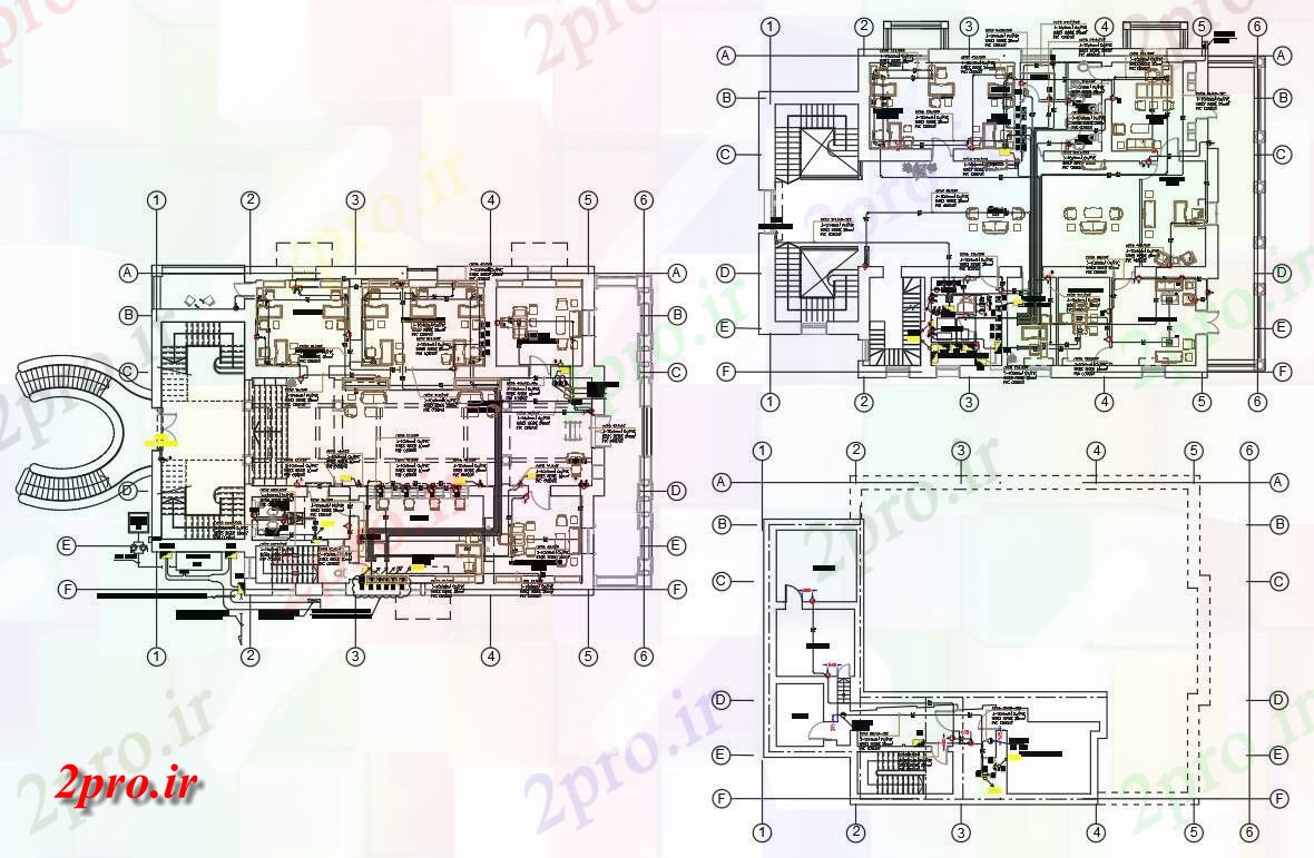 دانلود نقشه جزئیات و طراحی داخلی دفتر شرکت مبلمان اداری (دفتر) طرحی بندی طرحی  (کد157593)