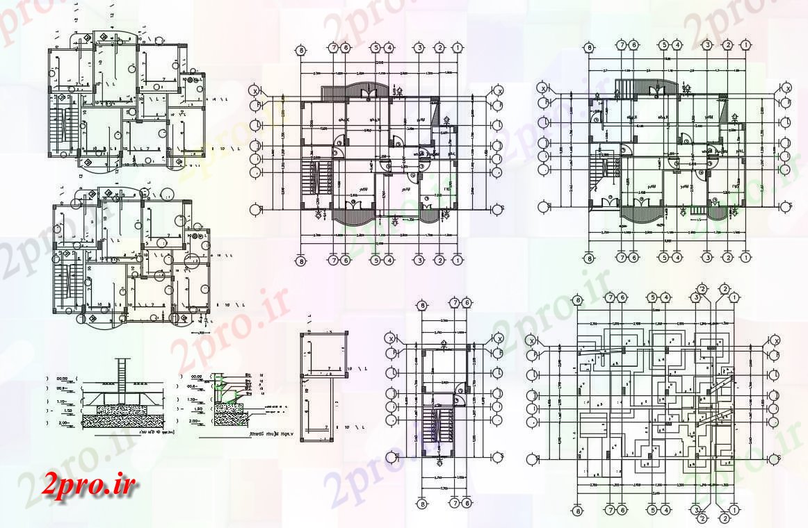 دانلود نقشه مسکونی ، ویلایی ، آپارتمان اتوکد خانه مرکز خط 9 در 12 متر (کد157639)