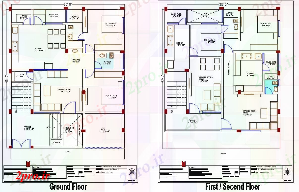 دانلود نقشه مسکونی ، ویلایی ، آپارتمان X 43 خانه مبلمان 9 در 10 متر (کد157688)