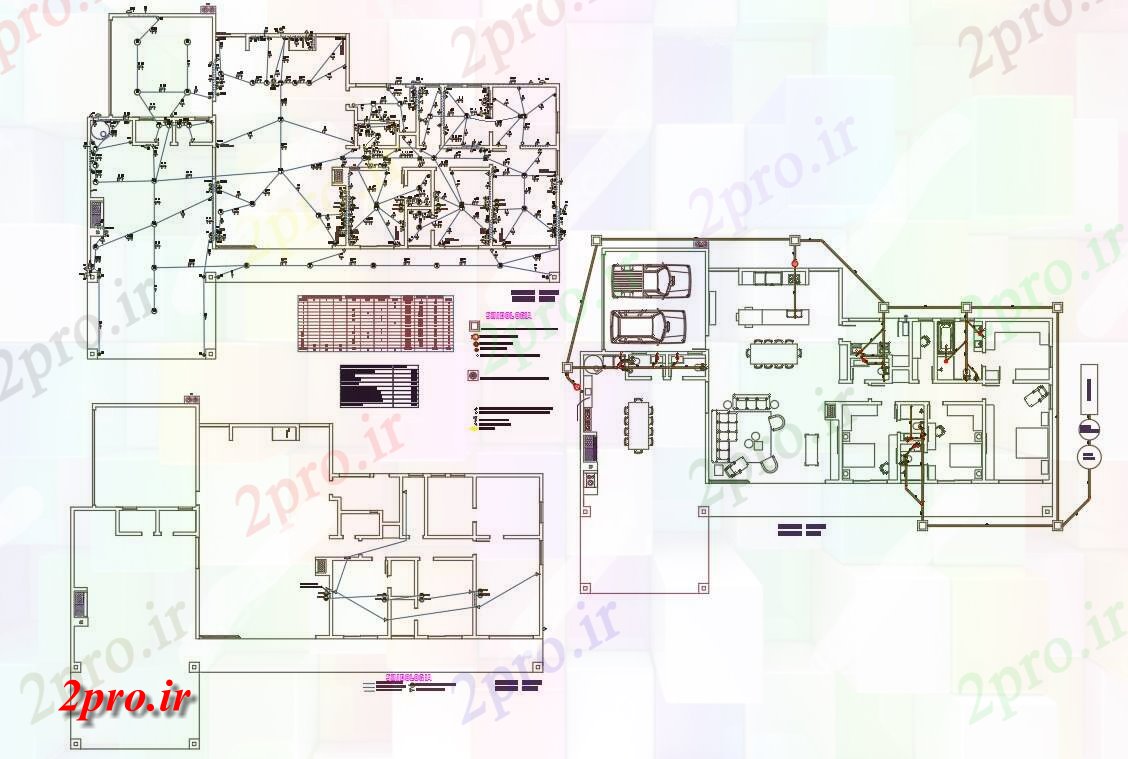 دانلود نقشه مسکونی ، ویلایی ، آپارتمان BHK خانه برق و لوله کشی 20 در 28 متر (کد157697)