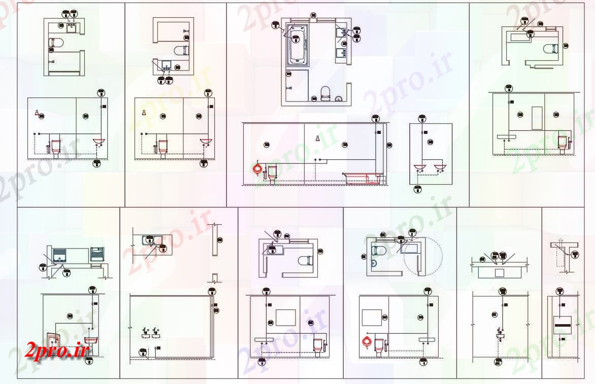 دانلود نقشه بلوک حمام و توالتطرحی   توالت و بخش نشیمن (کد157703)