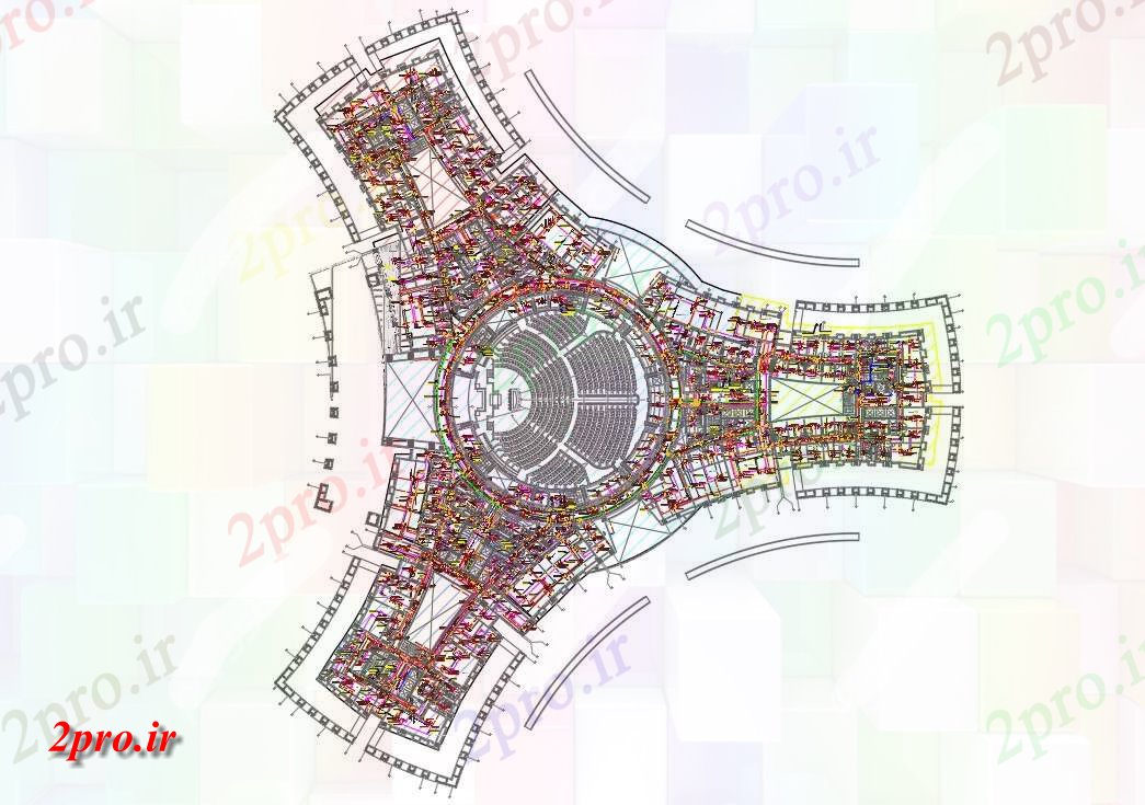 دانلود نقشه هایپر مارکت  - مرکز خرید - فروشگاه شهرستان مرکز بازار طبقه   (کد157705)