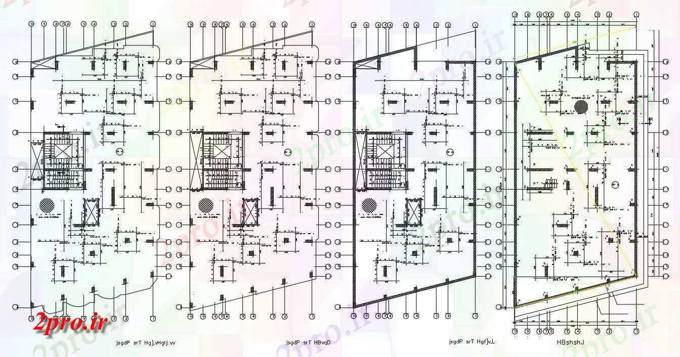 دانلود نقشه مسکونی  ، ویلایی ، آپارتمان  آپارتمان طرحی با مرکز خط طرحی نشیمن  (کد157732)