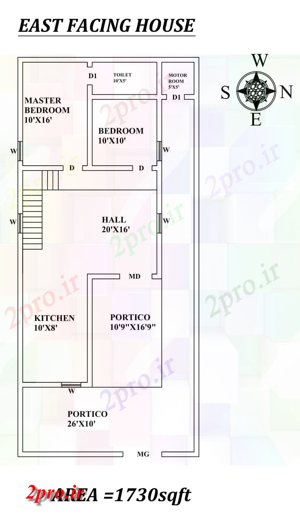 دانلود نقشه مسکونی ، ویلایی ، آپارتمان 6 X61 کامل 2bhk شرق مواجه خانه طرحی به عنوان در هر Vastu را Shastra و جزئیات پی دی اف 8 در 17 متر (کد157781)