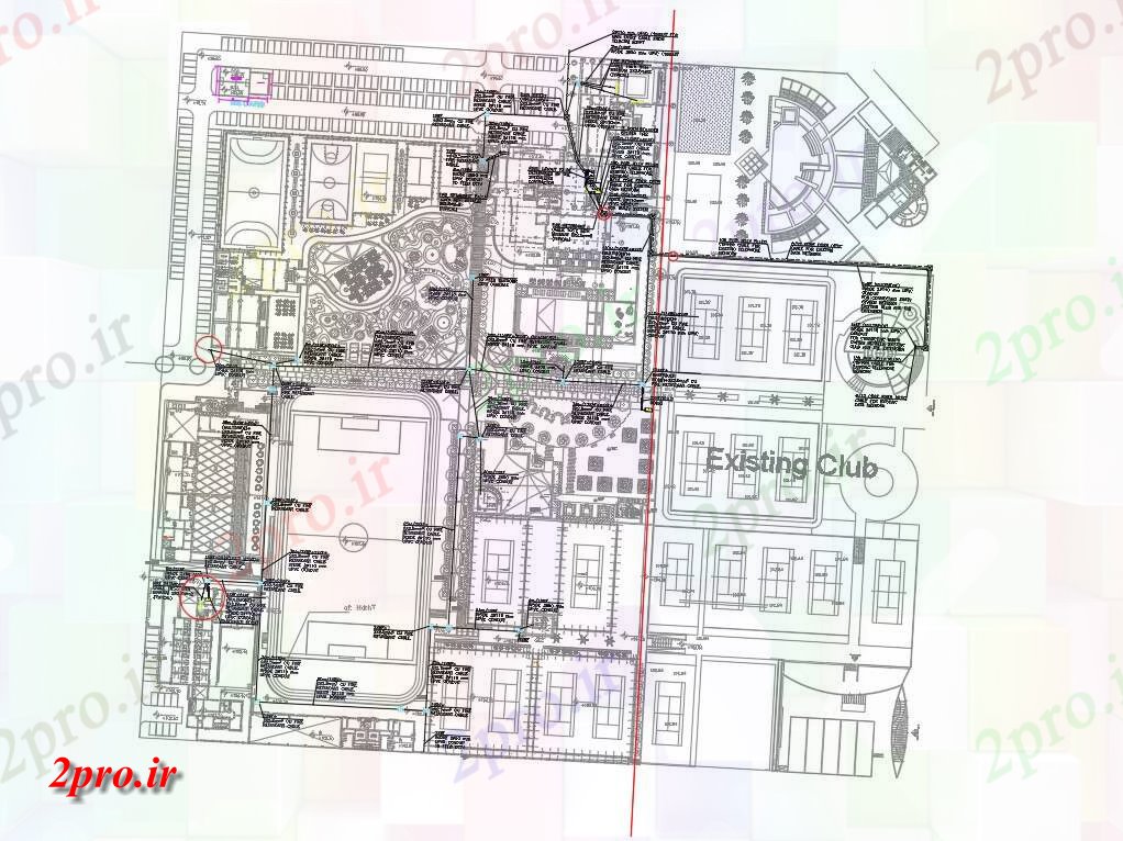 دانلود نقشه باشگاه طرحی جامع باشگاه خانه طراحی به 266 در 285 متر (کد157804)
