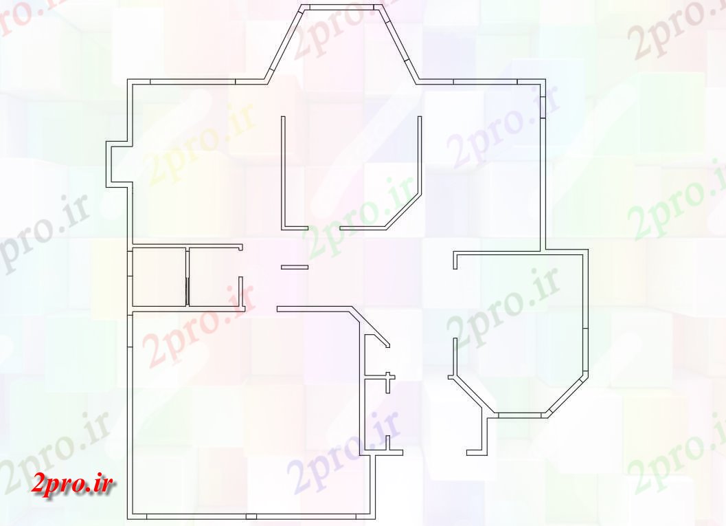 دانلود نقشه مسکونی ، ویلایی ، آپارتمان ساده خانه طرح 13 در 14 متر (کد157824)