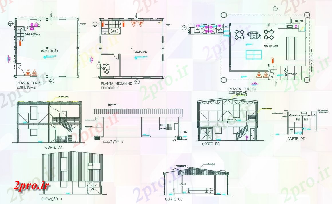 دانلود نقشه کارخانه صنعتی  ، کارگاه کارخانه طراحی و ساخت و ساز (کد157833)