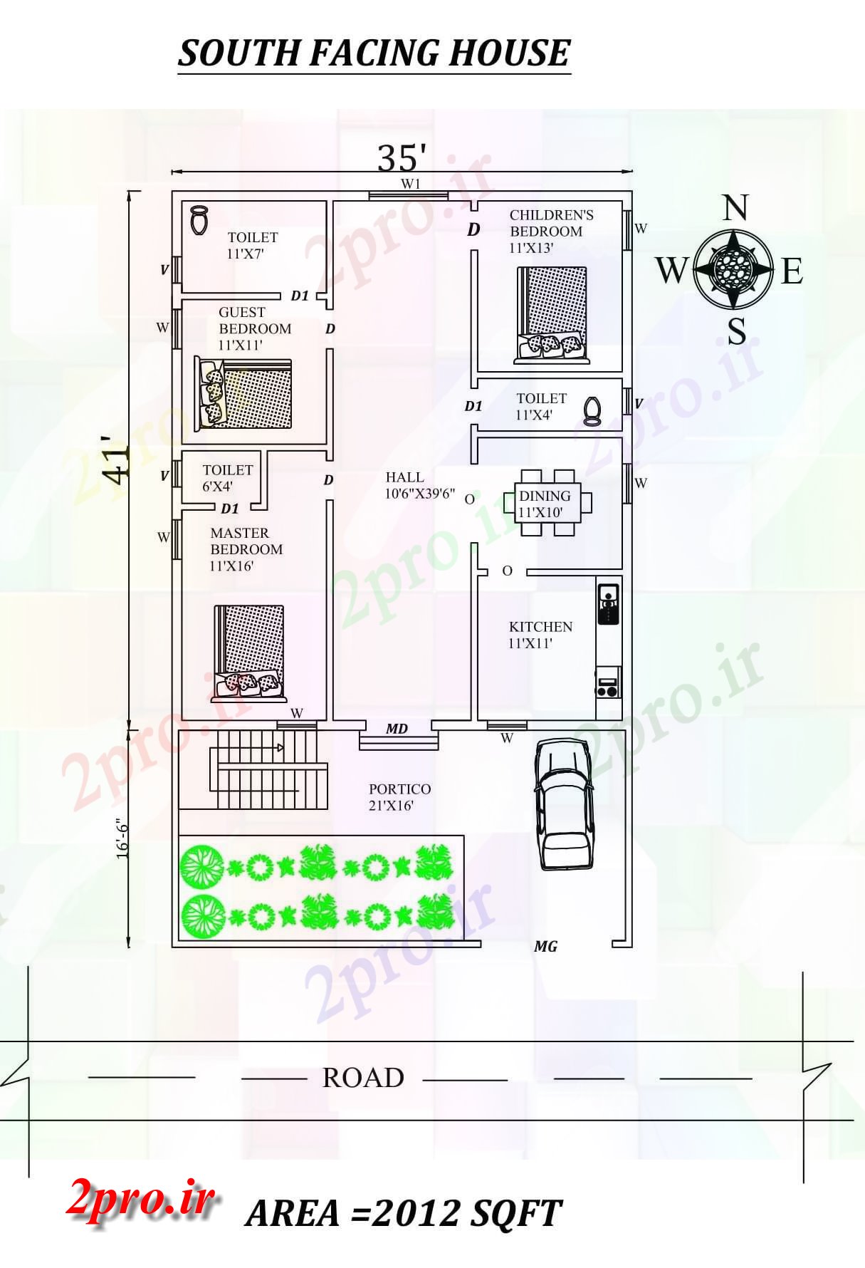 دانلود نقشه مسکونی ، ویلایی ، آپارتمان X41، 3bhk جنوبی مواجه خانه طرحی به عنوان در هر Vastu Shastra هستند، اتوکد و جزئیات پی دی اف 10 در 12 متر (کد157861)