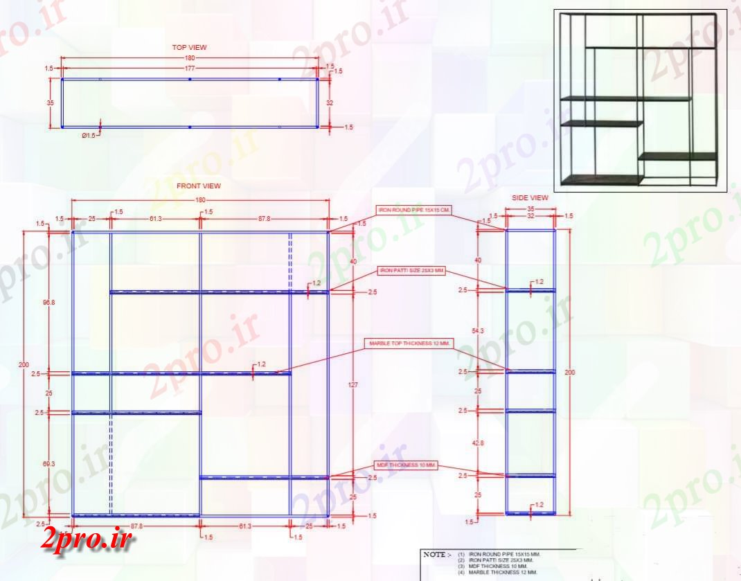 دانلود نقشه مسکونی  ، ویلایی ، آپارتمان  x35x200 سانتیمتر قفسه کتاب کابینه بخش با طراحی برای  پی دی اف (کد157891)