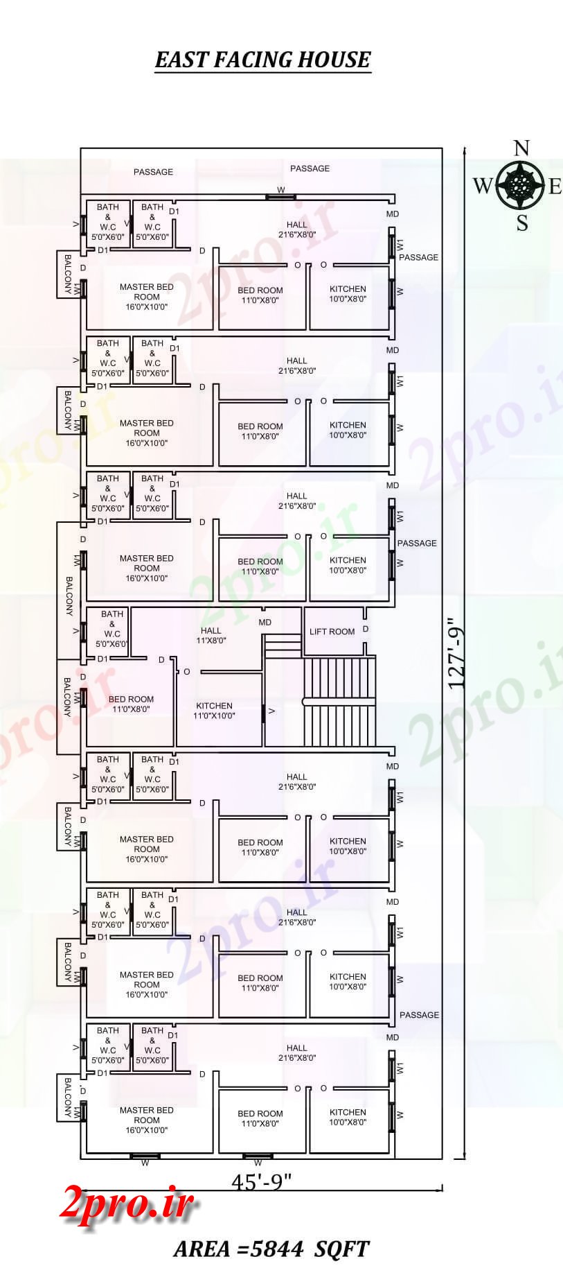 دانلود نقشه مسکونی ، ویلایی ، آپارتمان X127'9 کامل 2bhk شرق مواجه آپارتمان خانه طرحی به عنوان در هر Vastu Shastra هستند اتوکد و پی دی اف جزئیات 11 در 35 متر (کد157968)