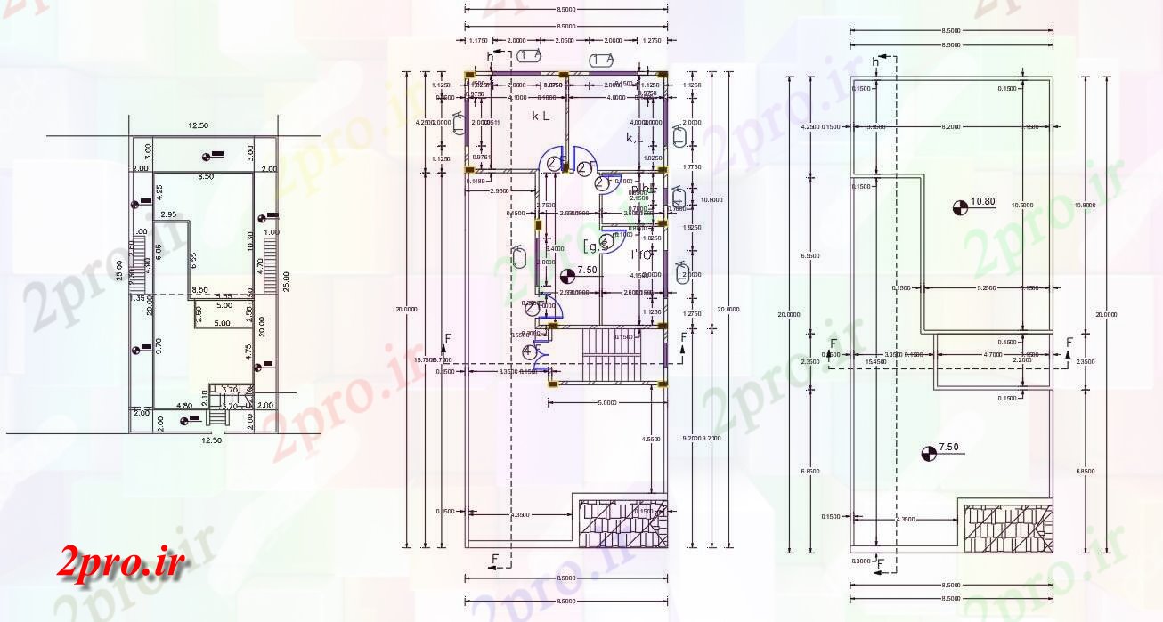 دانلود نقشه مسکونی ، ویلایی ، آپارتمان X 82 فوت 2 BHK خانه طرحی جامع 8 در 20 متر (کد157990)