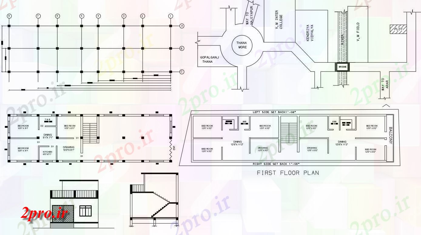 دانلود نقشه مسکونی  ، ویلایی ، آپارتمان  BHK آپارتمان   نمونه طرحی طبقه نشیمن  (کد158010)