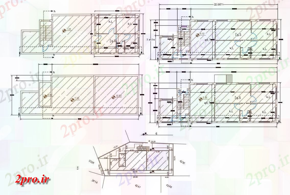 دانلود نقشه مسکونی ، ویلایی ، آپارتمان X 72 طرحی خانه با اد طراحی 7 در 22 متر (کد158027)