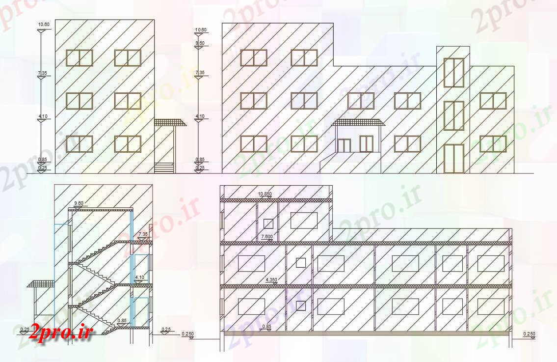 دانلود نقشه مسکونی  ، ویلایی ، آپارتمان  فوت مربع چند خانواده خانه ساختمان (کد158028)