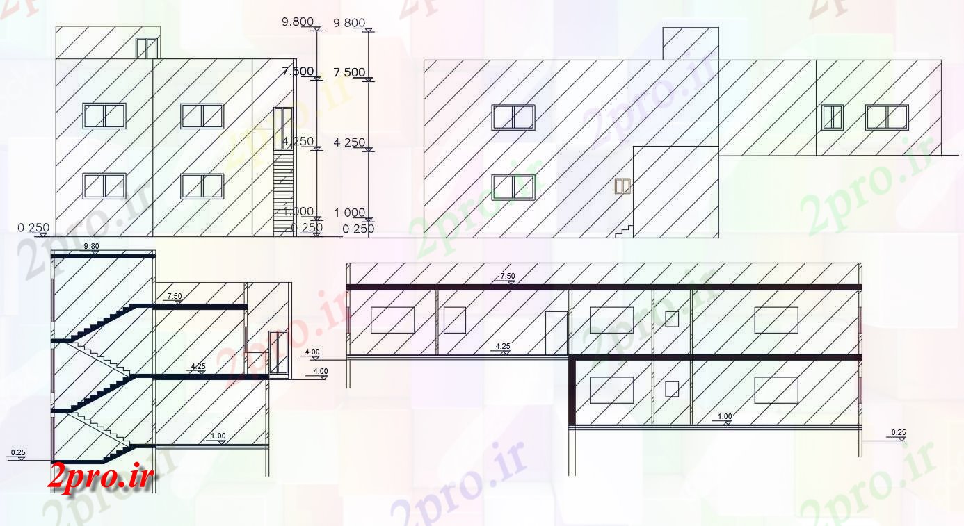 دانلود نقشه مسکونی  ، ویلایی ، آپارتمان  فوت مربع چند خانواده خانه ساختمان طراحی (کد158032)