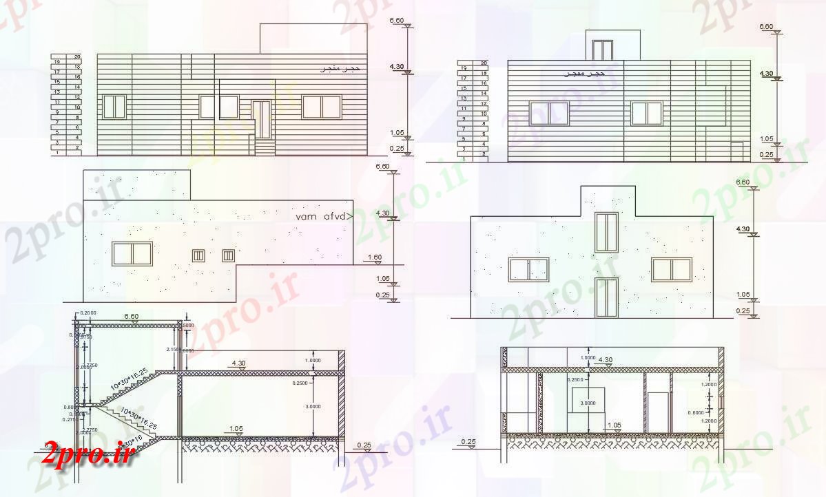 دانلود نقشه مسکونی  ، ویلایی ، آپارتمان  BHK ساختمان خانه (1920 فوت مربع) (کد158044)