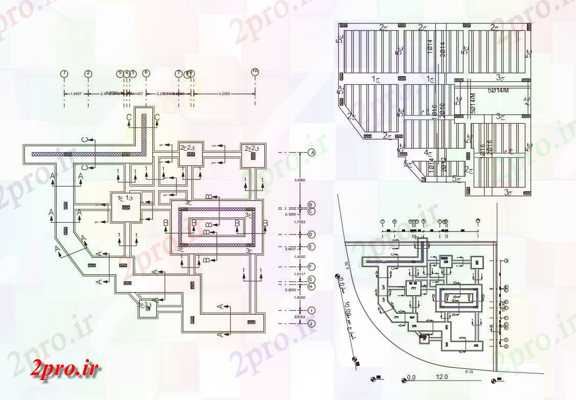 دانلود نقشه جزئیات ستون BHK خانه کار ساخت و ساز طرحی  نشیمن (کد158045)